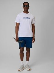 4F Spodenki dresowe męskie - turkusowe XXL. Niebieskie krótkie spodenki sportowe męskie 4f, m, bez wzorów, z dresówki. Za 89.99 zł.