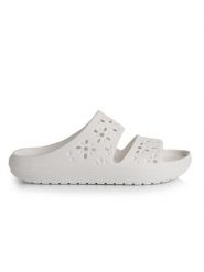 Crocs Klapki Classic Floral Cutout Sandal 210966 Biały. Białe klapki damskie Crocs, bez wzorów, z tworzywa sztucznego, bez obcasa. Za 109.00 zł.