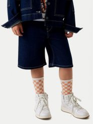 Guess Szorty jeansowe L6GD12 D8110 Granatowy Regular Fit. Niebieskie szorty dla chłopców Guess, z aplikacjami, z bawełny. Za 214.99 zł.