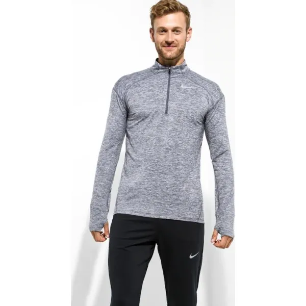 Nike Bluza M Nk Dry Elmnt Top Hz , szary, rozmiar L. Szare bluzy męskie Nike, l, bez wzorów, z poliesteru, bez kaptura, na fitness i siłownię, dri-fit (nike). W wyprzedaży za 149.99 zł.