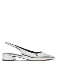 Nine West Baleriny WFA2609-1 Srebrny. Szare baleriny damskie Nine West, bez wzorów, ze skóry, bez obcasa. Za 199.99 zł.