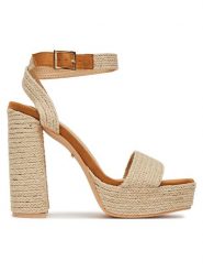 DeeZee Espadryle KL-F20074-36 Beżowy. Brązowe sandały damskie DeeZee, bez wzorów, z materiału, bez obcasa, bez zapięcia. Za 179.99 zł.