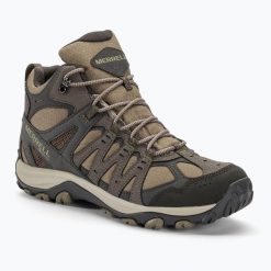 Buty turystyczne męskie Merrell Accentor 3 Sport Mid GTX. Brązowe buty sportowe męskie Merrell, bez zapięcia. Za 384.80 zł.