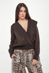 Bluzka damska szyfonowa z kapturem Castiglione PINKO. Bluzki damskie Pinko, bez wzorów, z szyfonu, bez kołnierzyka, bez ramiączek. Za 1,289.00 zł.