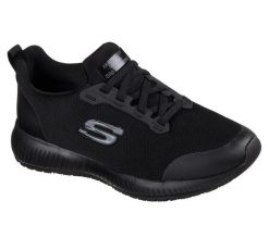 Obuwie Sportowe Damskie Skechers Work: Squad SR Biały. Czarne obuwie sportowe damskie Skechers, bez wzorów, z materiału. Za 278.99 zł.