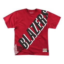 Jersey Portland Trail Blazers big face. Czerwone koszulki sportowe męskie Mitchell & Ness, bez wzorów, z jersey, bez kołnierzyka, bez ramiączek, do koszykówki. Za 218.50 zł.