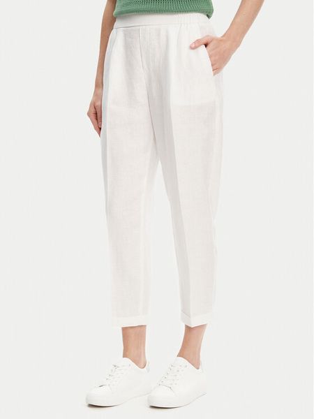 United Colors Of Benetton Spodnie materiałowe 4AGH558X5 Écru Straight Fit. Spodnie materiałowe damskie United Colors Of Benetton, xs, bez wzorów, ze lnu. Za 149.99 zł.