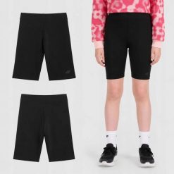 SPODENKI DZIEWCZĘCE 4F LEGGINSY KRÓTKIE KOLARKI NA LATO CZARNE. Czarne legginsy dla dziewczynek 4f, bez wzorów, z bawełny, krótkie. Za 22.50 zł.