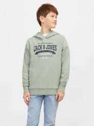Jack & Jones Junior Bluza Logo 12257309 Szary Standard Fit. Szare bluzy dla chłopców Jack & Jones Junior, bez wzorów, z bawełny, bez ramiączek, bez kaptura. Za 69.99 zł.