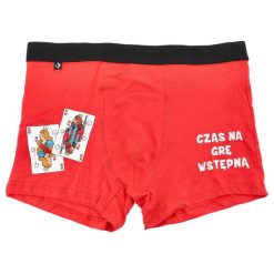 Czerwone Bokserki Moraj Walentynkowa Bielizna Dla Niego. Czerwona bokserki męskie Moraj, l, bez wzorów, z materiału. Za 29.99 zł.