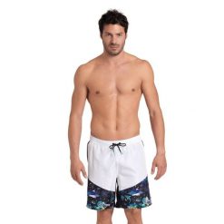 Spodenki sportowe bermudy unisex Arena Bermuda Fun Planet. Białe kąpielówki męskie Arena, m, bez wzorów, do pływania. Za 299.99 zł.