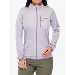 Bluza damska bez kaptura Columbia Essential Hike Grid Fleece Full Zip. Fioletowe bluzy sportowe damskie Columbia, bez wzorów, bez kaptura, trekkingowe. Za 308.99 zł.
