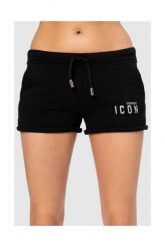 DSQUARED2 Czarne szorty damskie Icon, Rozmiar XS. Czarne szorty damskie Dsquared2, s, bez wzorów, z bawełny. W wyprzedaży za 599.99 zł.