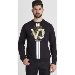 BLUZA VERSACE JEANS. Czarne bluzy męskie Versace Jeans, l, bez wzorów, z bawełny, bez kaptura. Za 431.40 zł.