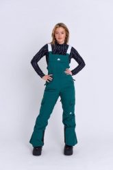 Spodnie ogrodniczki Yeh Girl Bib Pant - leśna zieleń. Zielone spodnie snowboardowe damskie OOSC, m, bez wzorów, z materiału, retro, narciarskie. Za 1,078.99 zł.
