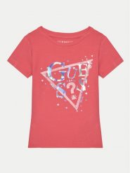 Guess T-Shirt K5RI00 K6YW4 Różowy Regular Fit. Czerwone t-shirty i topy dla dziewczynek Guess, z aplikacjami, z bawełny, bez ramiączek. Za 49.99 zł.