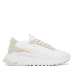 Sneakersy BOSS. Białe trampki i tenisówki chłopięce Boss, bez wzorów, bez zapięcia. Za 434.99 zł.