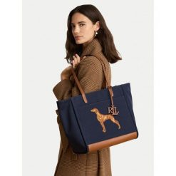 Torebka LAUREN RALPH LAUREN. Niebieskie torebki do ręki damskie Lauren Ralph Lauren, bez wzorów, bez dodatków. Za 1,499.00 zł.