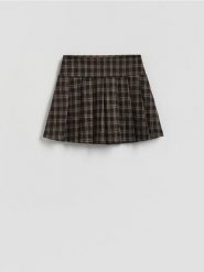 Spódnica mini z zakładkami - wielobarwny. Spódnice damskie Reserved, l, bez wzorów, z dzianiny, mini, rozkloszowane. Za 119.99 zł.