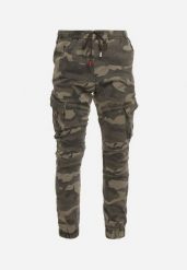 Ciemnozielone Dopasowane Spodnie Joggery z Bawełny z Kieszeniami po Bokach Anzira. Zielone spodnie materiałowe męskie Born2be, m, bez wzorów, z bawełny. Za 54.99 zł.