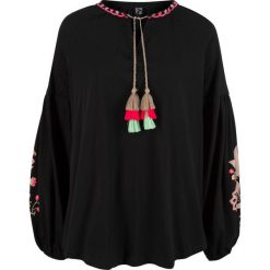 Shirt z długimi balonowymi rękawami, z kolekcji Maite Kelly bonprix czarny wzorzysty. Bluzki damskie bonprix. Za 74.99 zł.
