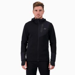 Kurtka męska z kapturem wodoodporna do biegania NEOTECH JACKET. Czarne kurtki sportowe męskie BODYCROSS, m, bez wzorów, z materiału, do biegania. Za 640.99 zł.
