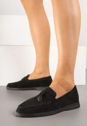 Czarne Mokasyny z Imitacji Zamszu z Ozdobną Aplikacją Tasseli. Czarne mokasyny damskie Born2be, biznesowe. Za 89.99 zł.