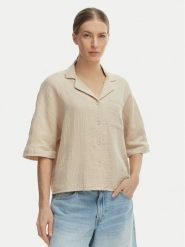 ONLY Koszula Thyra 15267839 Beżowy Regular Fit. Brązowe bluzki damskie Only, xs, bez wzorów, z bawełny, bez kołnierzyka, bez ramiączek. Za 139.99 zł.