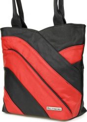 Beltimore Czarno- czerwona Skórzana Damska Torba na Ramię Beltimore L38. Czarne torby na ramię damskie Beltimore, bez wzorów, bez dodatków. Za 208.99 zł.