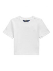 Polo Ralph Lauren T-Shirt 313A96144001 Biały Boxy Fit. Białe t-shirty i topy dla dziewczynek Polo Ralph Lauren, bez wzorów, z bawełny, bez ramiączek. Za 269.99 zł.
