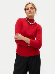 Vero Moda Golf Gold 10320585 Czerwony Regular Fit. Czerwone swetry damskie Vero Moda, xs, bez wzorów, z syntetyku, bez kołnierzyka, bez ramiączek, bez kaptura. Za 109.99 zł.