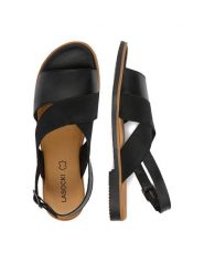 Lasocki Sandały CEO-WI16-DOROTHY-07 Czarny. Czarne sandały damskie Lasocki, bez wzorów, ze skóry, bez obcasa, na płaskiej podeszwie, bez zapięcia. Za 139.99 zł.