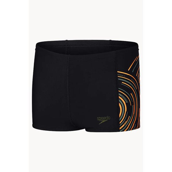 Dziecięce kąpielówki Speedo Eco Plastisol Placement. Czarne kąpielówki dla chłopców Speedo, bez wzorów, z materiału. Za 155.50 zł.