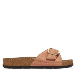 Klapki Scholl. Czerwone klapki damskie Scholl, bez wzorów, bez obcasa. Za 249.99 zł.