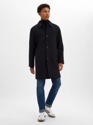 Selected płaszcz wełniany Mężczyźni czarny, XXL. Czarne płaszcze męskie Selected, m, bez wzorów, z wełny, biznesowe, bez kaptura. Za 1,149.95 zł.