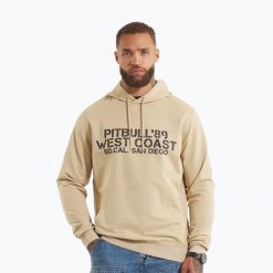 Bluza męska Pitbull Driving Hooded Sweatshirt. Brązowe bluzy sportowe męskie PITBULL, l, z aplikacjami, z bawełny, bez kaptura, na fitness i siłownię. Za 189.99 zł.