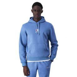 Męska Standardowa Bluza Z Kapturem Z Logo. Niebieskie bluzy męskie Champion, l, bez wzorów, z bawełny, z kapturem. Za 282.80 zł.