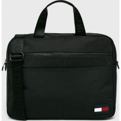 Tommy Hilfiger - Torba. Czarne torby na laptopa męskie Tommy Hilfiger, w paski, z materiału. Za 539.90 zł.