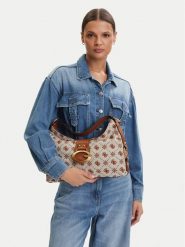 Guess Torebka 181152 Brązowy. Brązowe torebki do ręki damskie Guess, z aplikacjami, z materiału, bez dodatków. Za 611.99 zł.