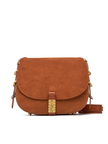 PINKO Torebka Saddle Classic PE 25 PLTT 103830 A29N Brązowy. Brązowe listonoszki damskie Pinko, bez wzorów, ze skóry, bez dodatków. Za 1,109.00 zł.