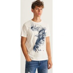 T-shirt z nadrukiem - Kremowy. Białe t-shirty męskie Reserved, z nadrukiem. Za 39.99 zł.