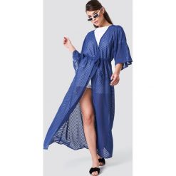 NA-KD Boho Sukienka-płaszcz z szyfonu - Blue. Płaszcze damskie NA-KD Boho. Za 121.95 zł.