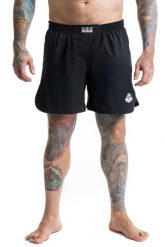 Spodenki Shorty MMA czarne DBX Bushido. Czarne krótkie spodenki sportowe męskie DBX BUSHIDO, s, bez wzorów, z materiału, na fitness i siłownię. Za 159.99 zł.