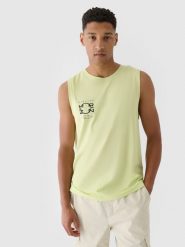 Чоловіча майка tank top oversize з принтом - зелений. T-shirty męskie 4f, s, bez wzorów, z jersey, bez kołnierzyka. W wyprzedaży za 299.90 zł.
