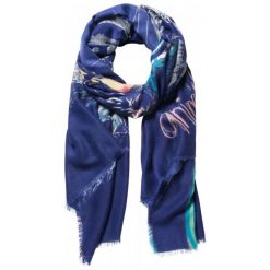 Desigual Chusta Damska Ciemnoniebieska Bolimania Tiger. Niebieskie szaliki i chusty damskie Desigual. Za 199.00 zł.