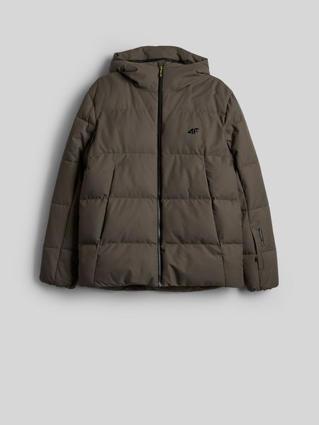 4F Kurtka zimowa membrana 5000 męska - khaki S. Brązowe kurtki męskie 4f, na zimę, m, bez wzorów, klasyczne, bez kaptura. Za 499.99 zł.