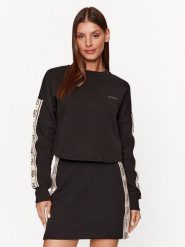 Guess Bluza V3BQ16 KB3P2 Czarny Regular Fit. Czarne bluzy damskie Guess, s, z aplikacjami, z bawełny, bez kaptura. Za 249.99 zł.