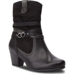 Botki JANA - 8-25327-21 Black 001. Czarne kozaki damskie JANA, z futra, bez obcasa. W wyprzedaży za 239.00 zł.