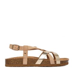 Sandały JENNY. Brązowe sandały damskie Jenny, bez wzorów, bez obcasa, na płaskiej podeszwie, bez zapięcia. Za 99.99 zł.