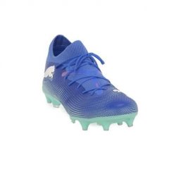 Buty piłkarskie męskie Puma 01 Future 7 Match. Niebieskie buty sportowe męskie Puma, bez zapięcia, do piłki nożnej. Za 279.00 zł.